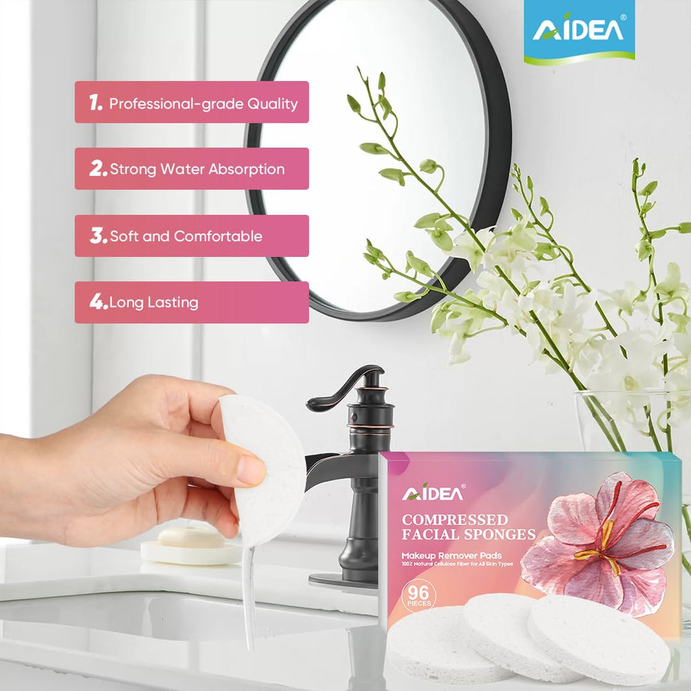 AIDEA compressed sponges in a travel kit ready to go.