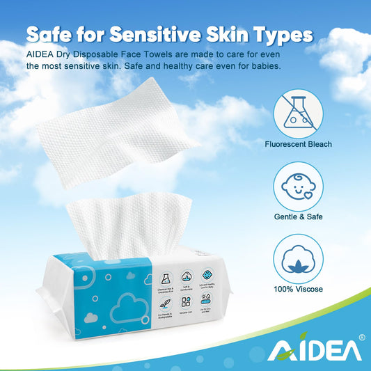AIDEA face towels close-up shows soft, absorbent texture ideal for makeup removal.