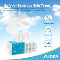 AIDEA face towels close-up shows soft, absorbent texture ideal for makeup removal.