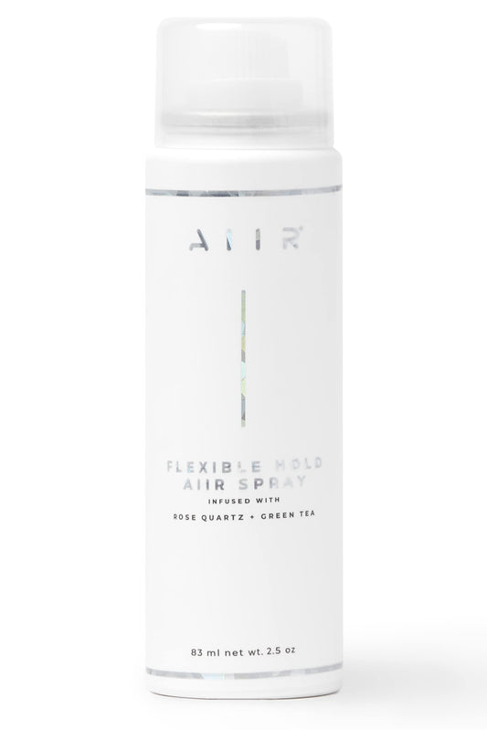 AIIR Flexible Hold Spray bottle front view shows weightless hold and reflective shine.