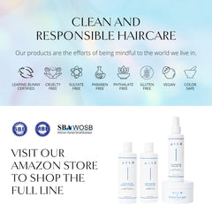 AIIR Sapphire Shampoo on a shelf communicates color-safe, sulfate-free care.