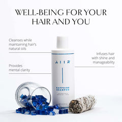 AIIR Sapphire Shampoo foamy lather highlights a lightweight, nourishing cleanse.