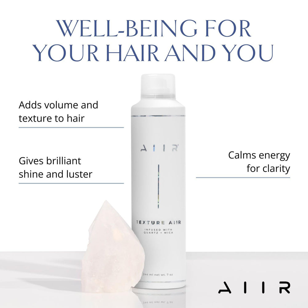 AIIR Texture Spray application on hair provides lightweight texture
