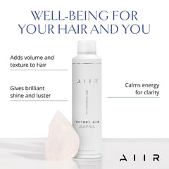 AIIR Texture Spray application on hair provides lightweight texture