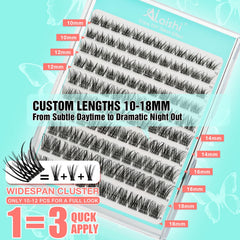 AILAISHI 10–12mm natural-base clusters blend with real lashes.