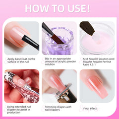 AILALUO manicure tools set includes clippers, dish, forms, and brushes
