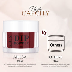AILLSA wine red dip powder used in DIY application setup