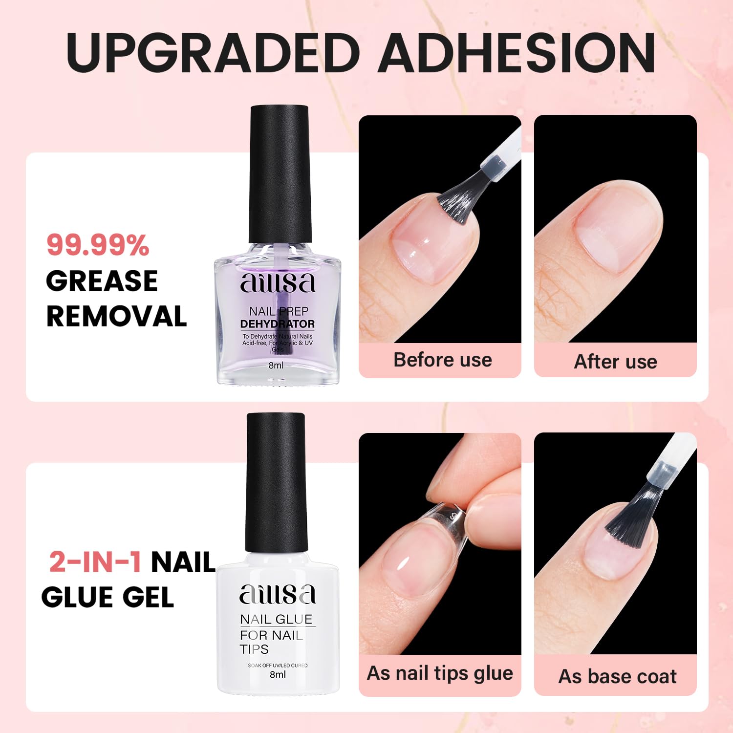 AILLSA full-cover gel nail tips for strong, natural-looking nails