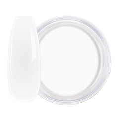 AILLSA Milky White Dip Powder closeup highlights delicate translucency and subtle shine on nails.