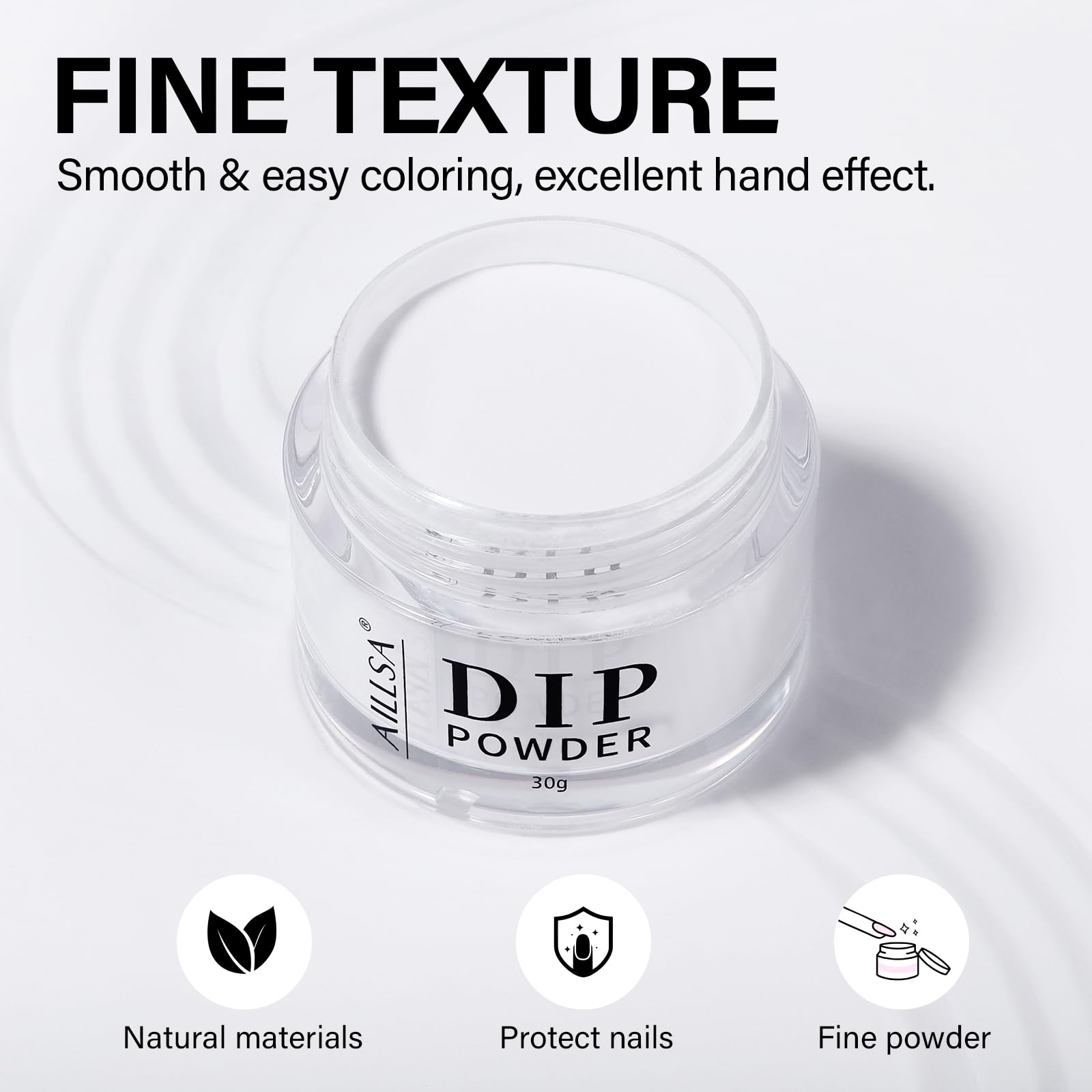 AILLSA No-lamp-drying dip powder enables quick, lamp-free drying.