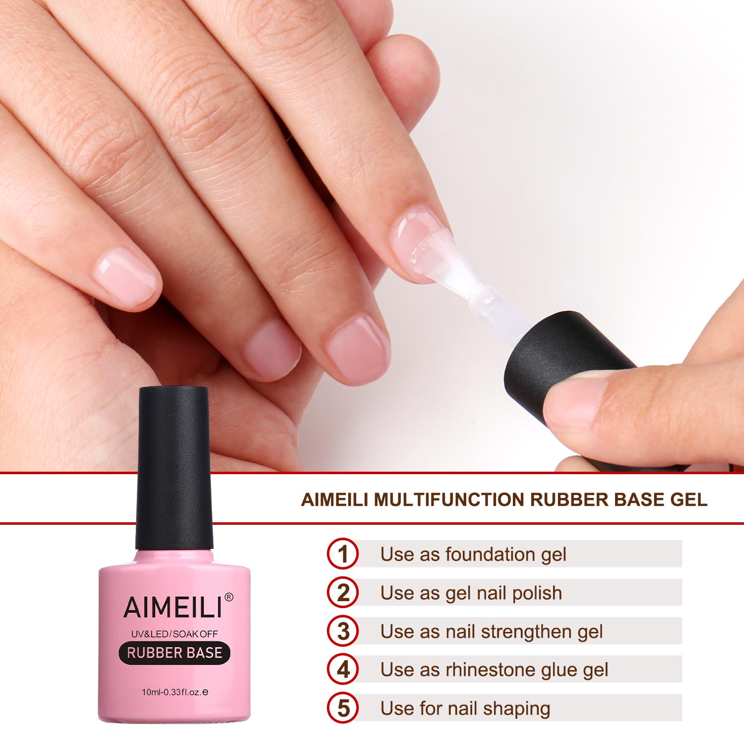 AIMEILI 4-in-1 Nail Gel with strengthening overlay