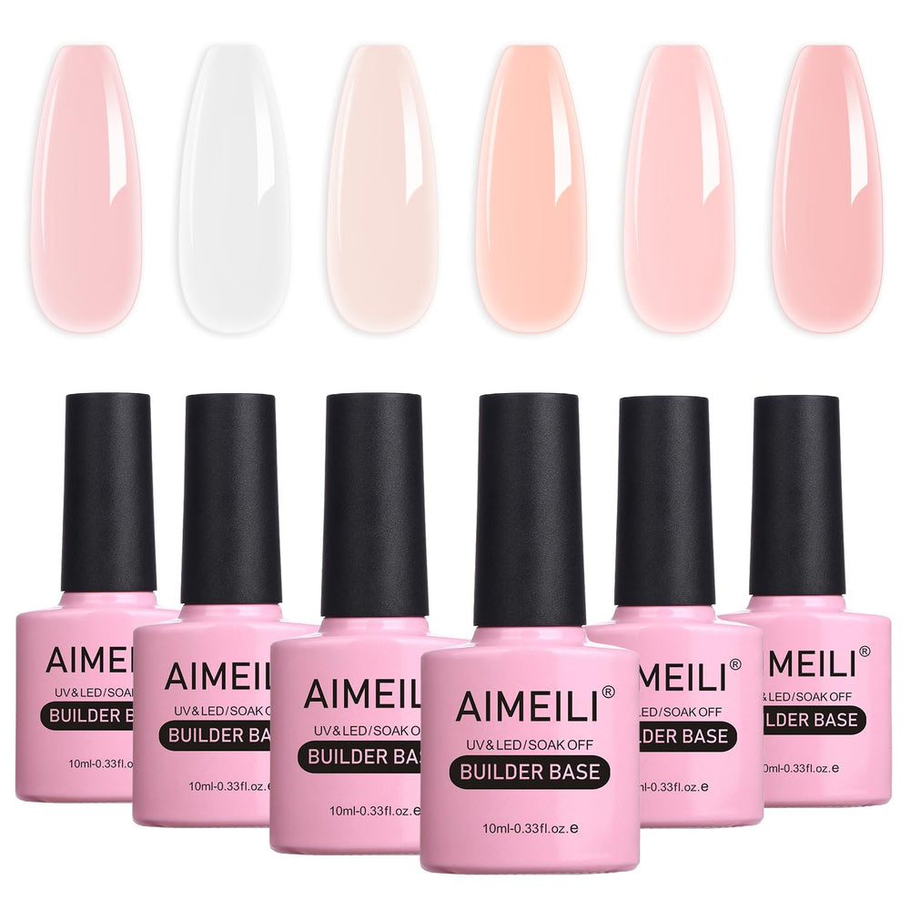 AIMEILI Builder Base Clear Sheer Color Gel bottle with safe formula for nails