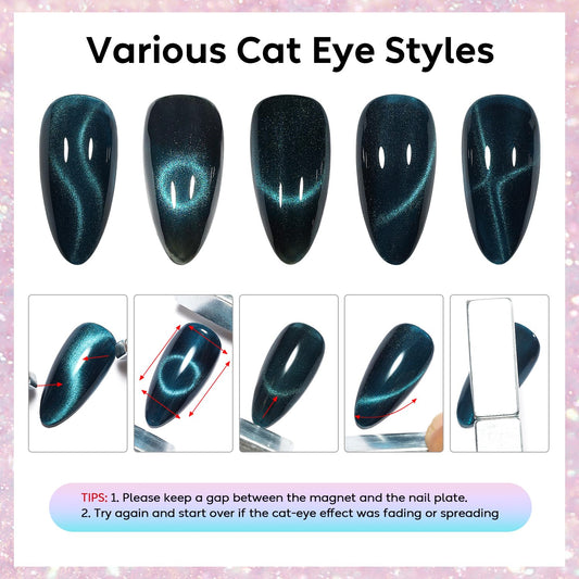AIMEILI Cat Eye gel-nail polish under UV lamp during cure highlights quick-dry potential