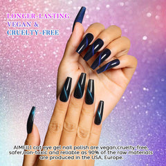 AIMEILI gel nail polish swatch collection displaying glossy color range for nail art ideas