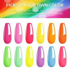 AIMEILI neon collection hot pink close-up, bold shade for lively summer nails.