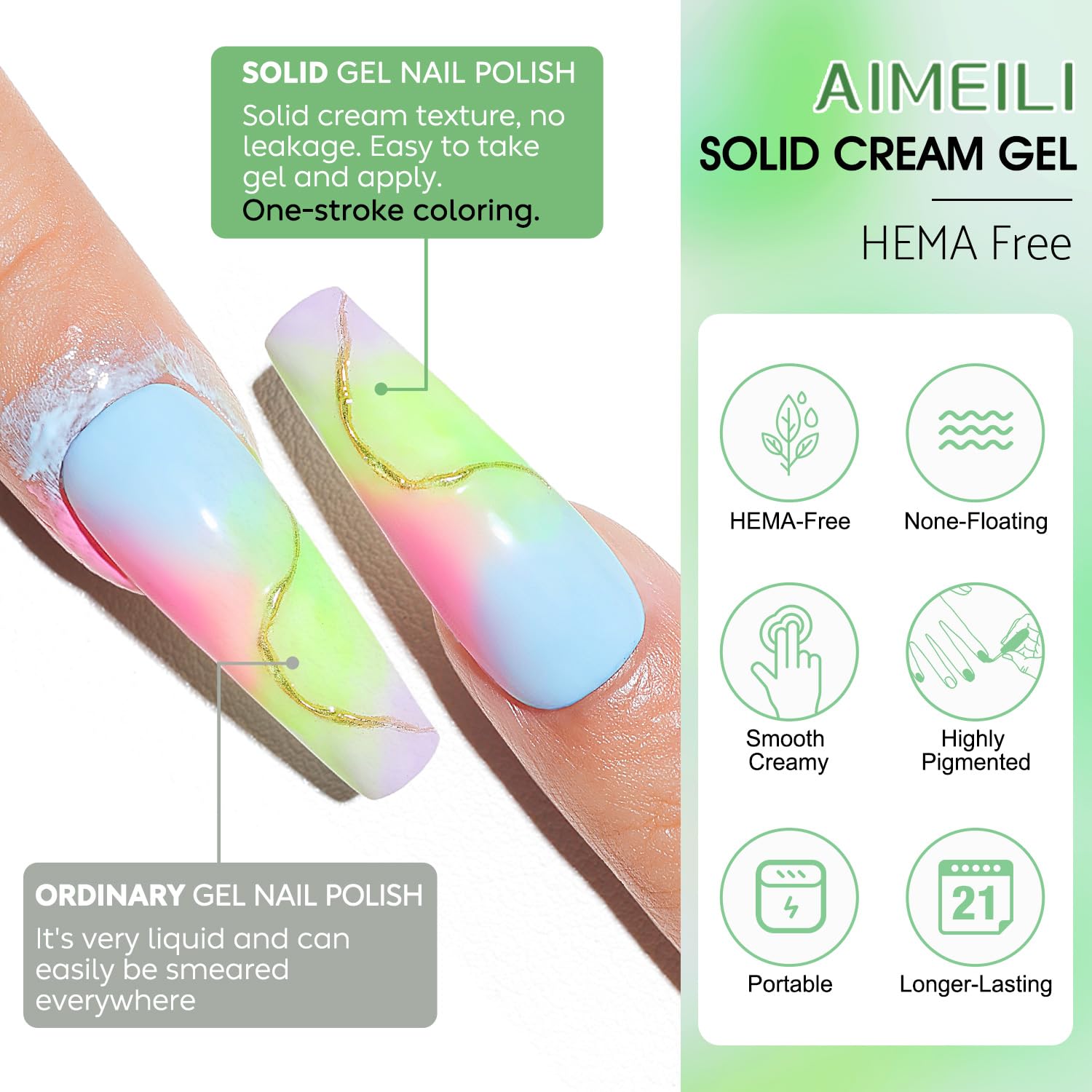 AIMEILI solid gel polish prevents leaks and ensures smooth application