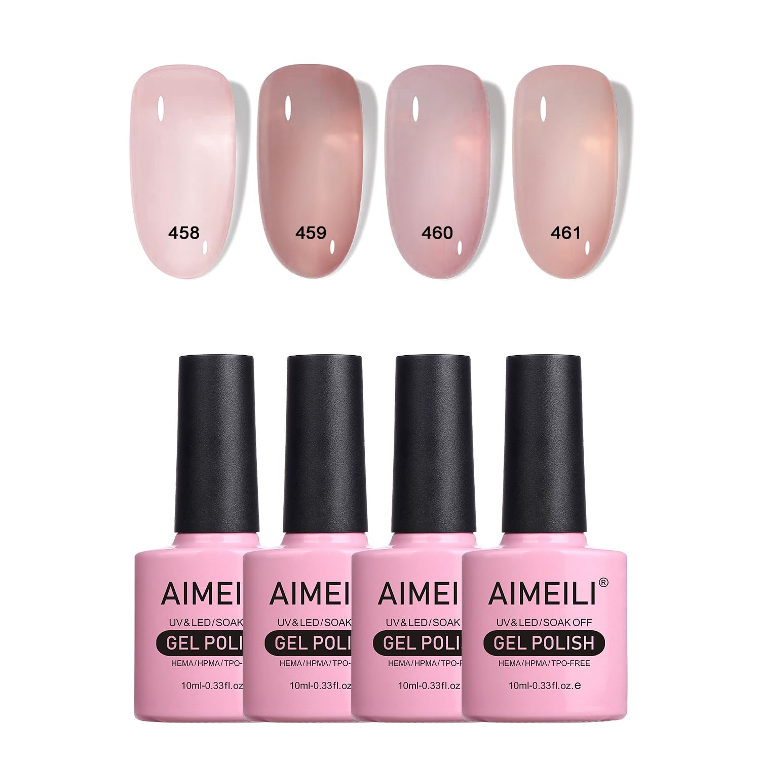 AIMEILI Transparent Icy Jelly gel polish bottle with gentle, HEMA-free formula.