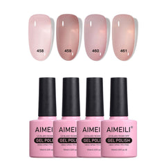 AIMEILI Transparent Icy Jelly gel polish bottle with gentle, HEMA-free formula.