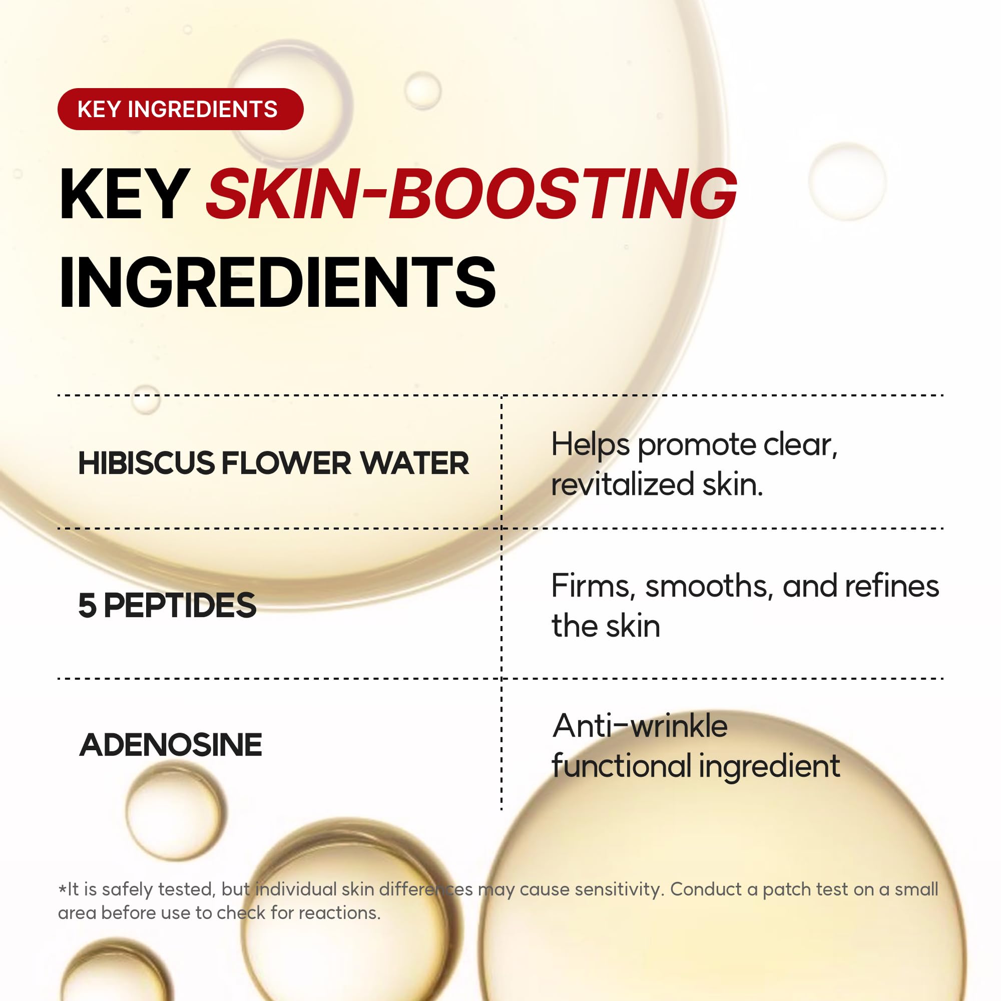 Peptide and beta-glucan icons on AINOHEA Chaom Hibiscus Conditioning Essence packaging