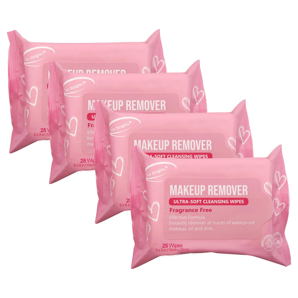 Air Jungles makeup remover wipes deliver a large 6x8 inch sheet for face and eyes.