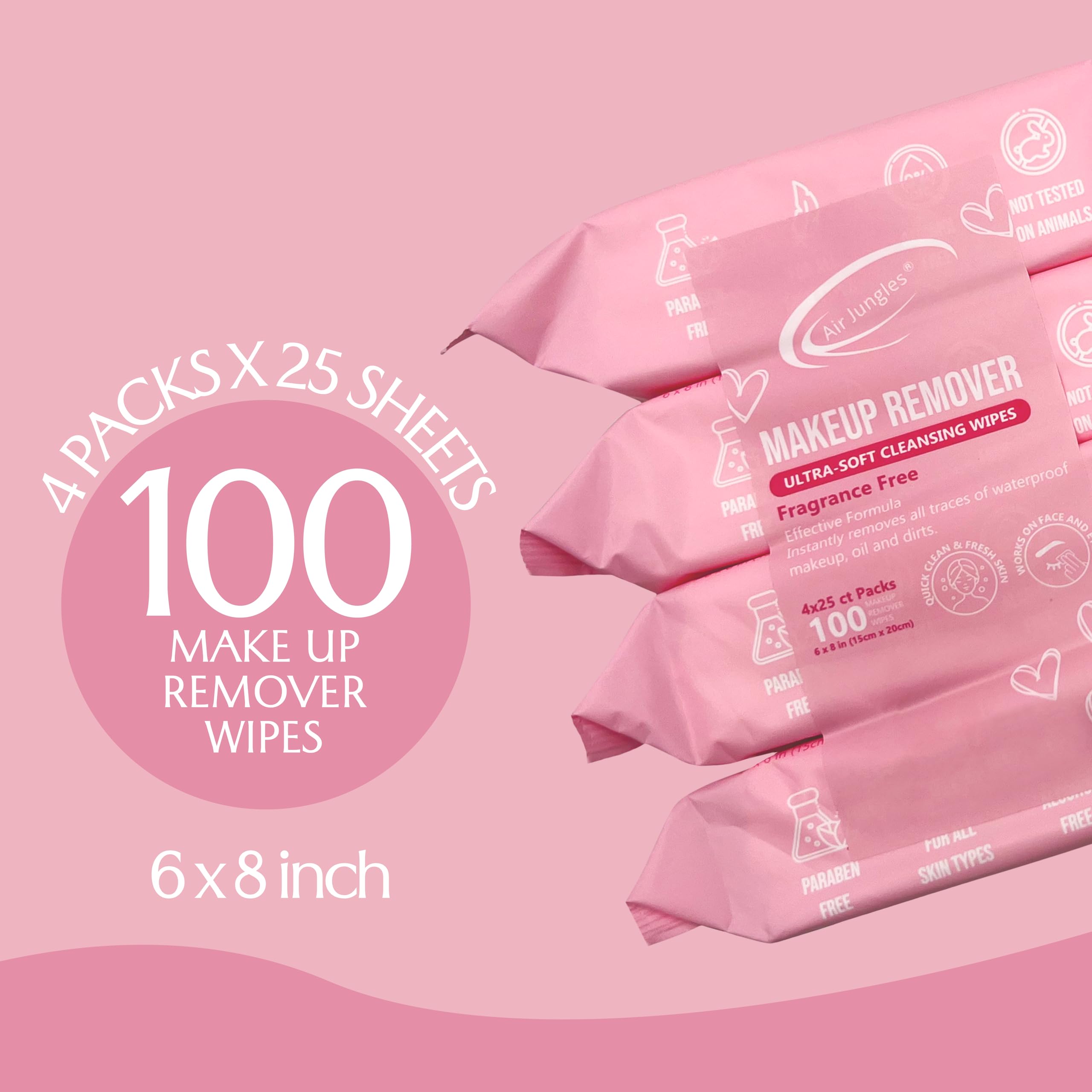 Air Jungles waterproof makeup removal wipe ideal for mascara and eyeliner removal.