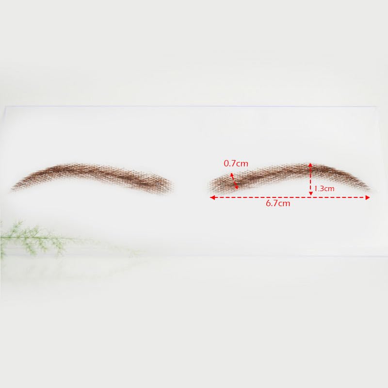 AIRAO 100% human hair eyebrow in darker brown blends naturally.