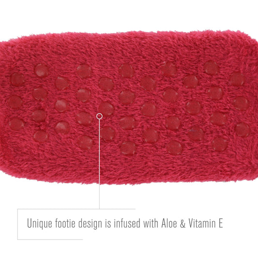 Close-up of plush knit and aloe infusion in Airplus footie