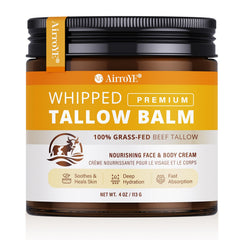 AirroYE grass-fed beef tallow bottle for natural skin nourishment.