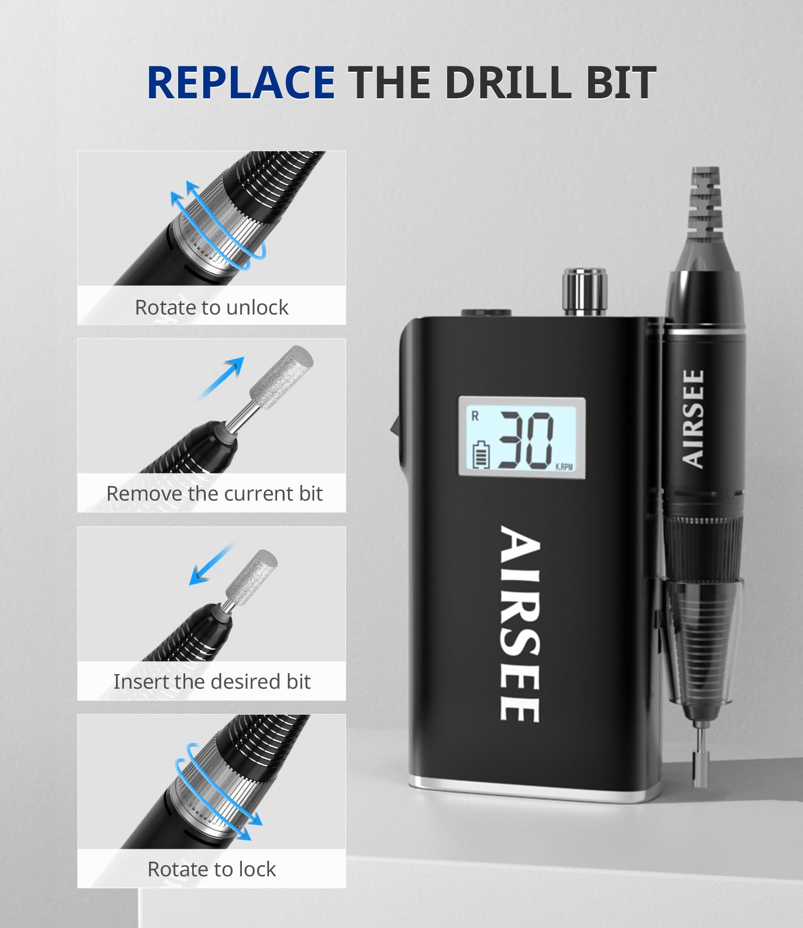 AirSee E8 aluminum alloy handpiece emphasizes durability and cool handling