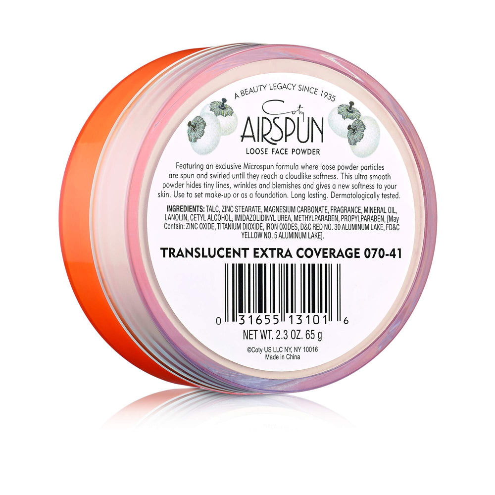 Airspun fine micro-powder closeup delivering velvety feel.