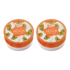 Airspun translucent loose powder canister for lightweight coverage and a smooth finish.