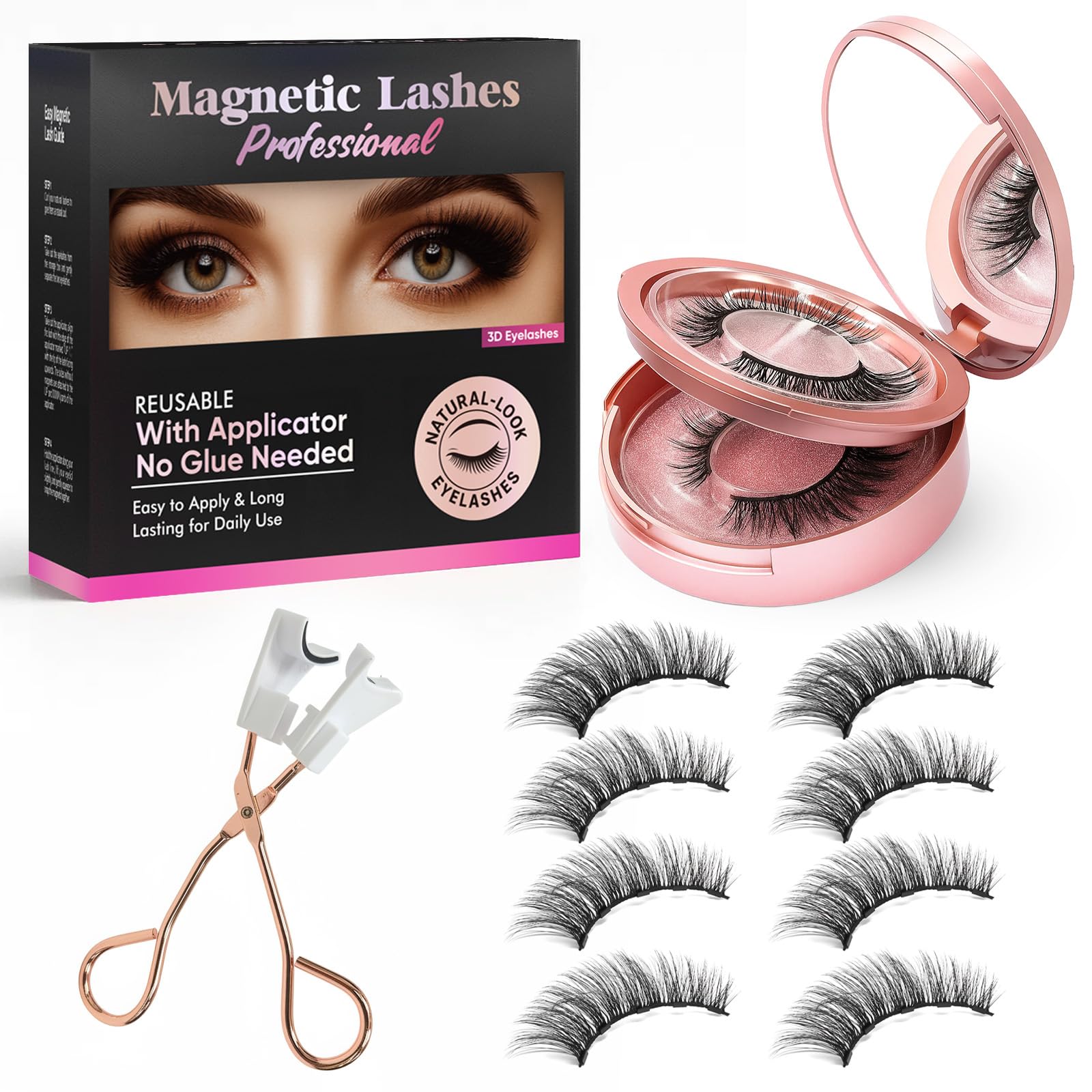 AiRunTech magnetic eyelashes kit packaging shows a complete ready-to-use set.