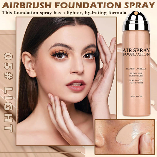 AIUEO airbrush foundation mist glides on for even, feather-light application.