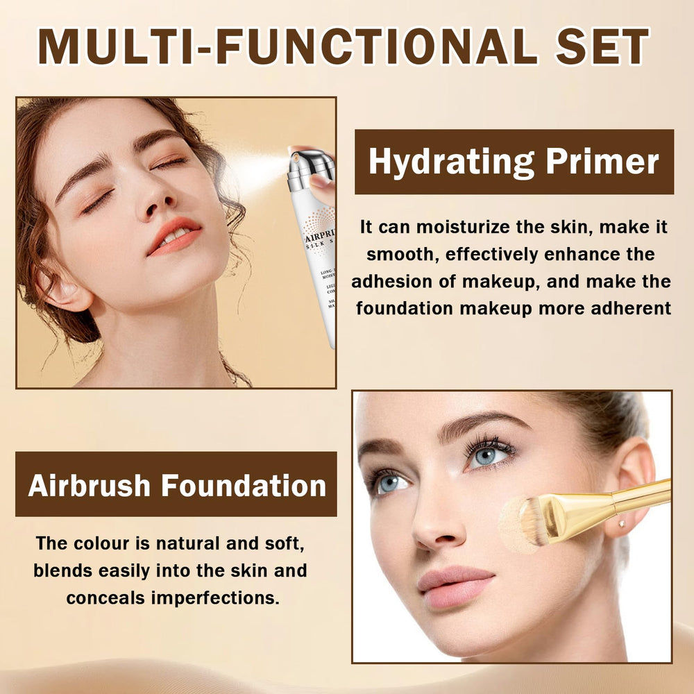 AIUEO foundation mist application delivers a light, breathable feel.