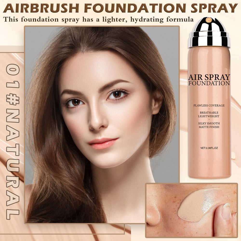AIUEO Magic Minerals spray-mist foundation delivering even coverage on skin