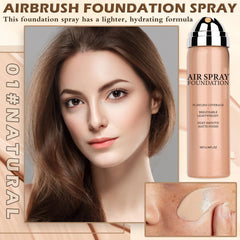 AIUEO Magic Minerals spray-mist foundation delivering even coverage on skin
