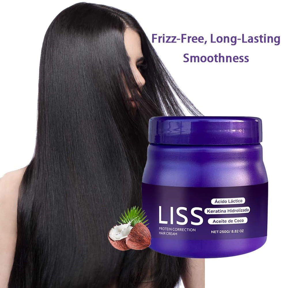 Aiwejay Liss Alisado application method shows even coverage and frizz control.
