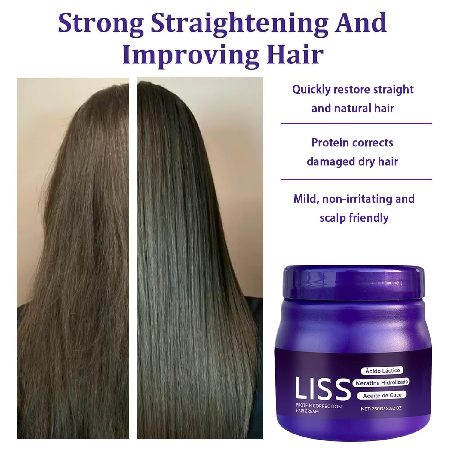 Aiwejay Liss Alisado 72-hour frizz defense for lasting smoothness.