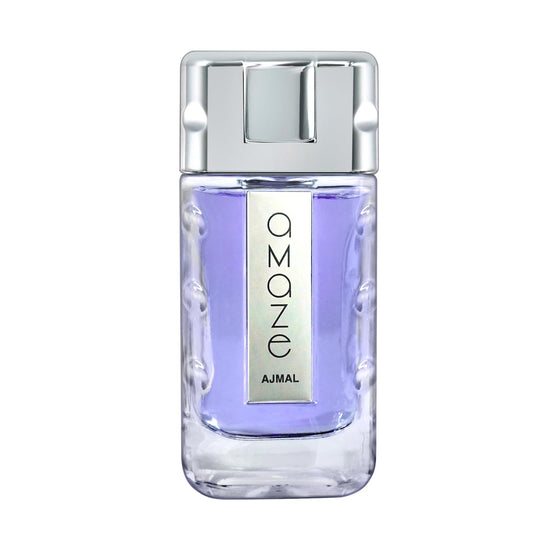 Ajmal Amaze bottle front view for a bold, long-lasting men’s fragrance.