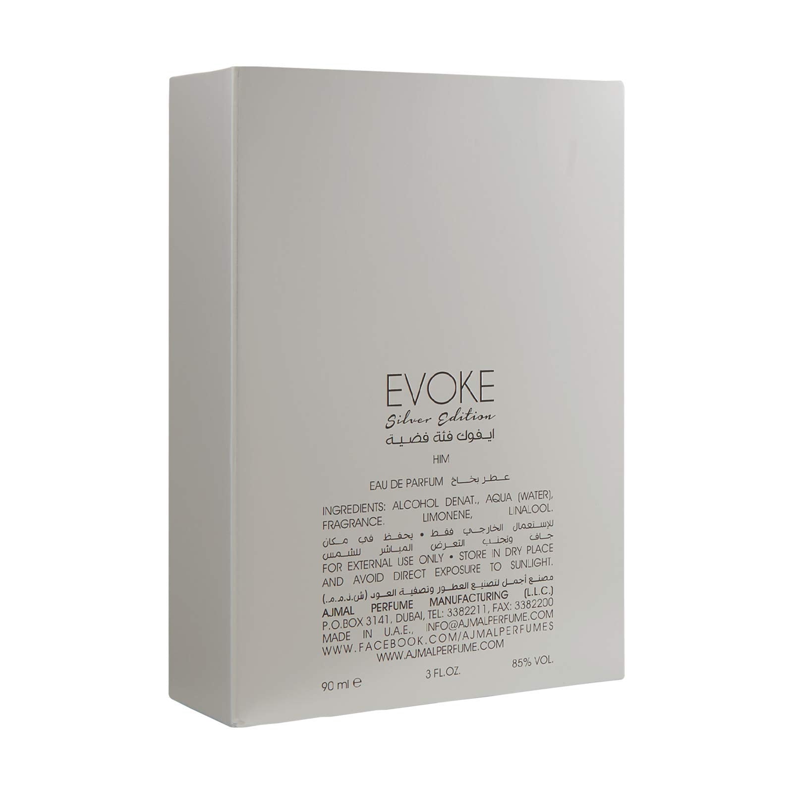 Ajmal Evoke Silver Edition EDP shown on-pulse wear for day-to-night projection.