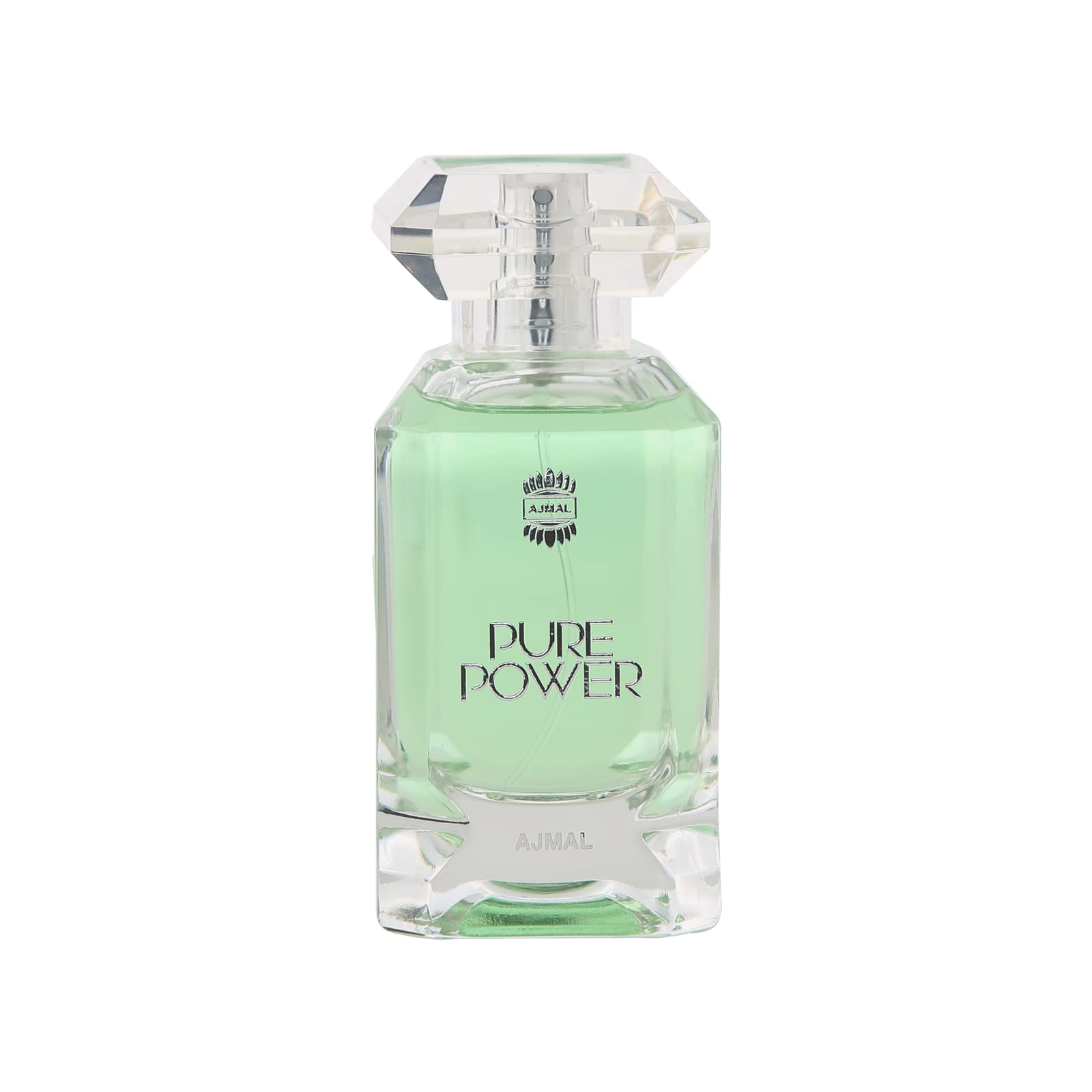 Ajmal Pure Power bottle front view, ideal for daily confident wear.