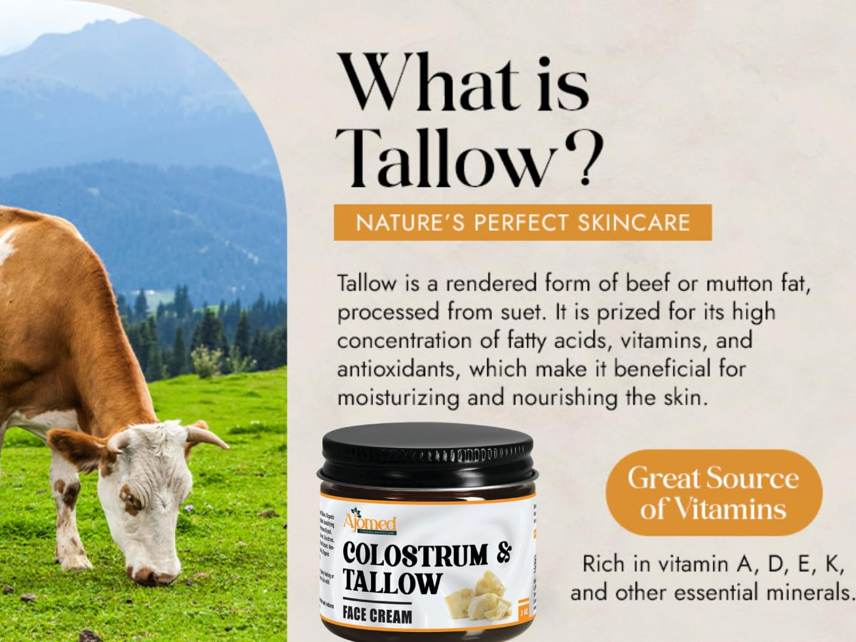AJOMED COSMETICS Colostrum & Tallow on rosacea-prone skin may support a calmer, hydrated feel.