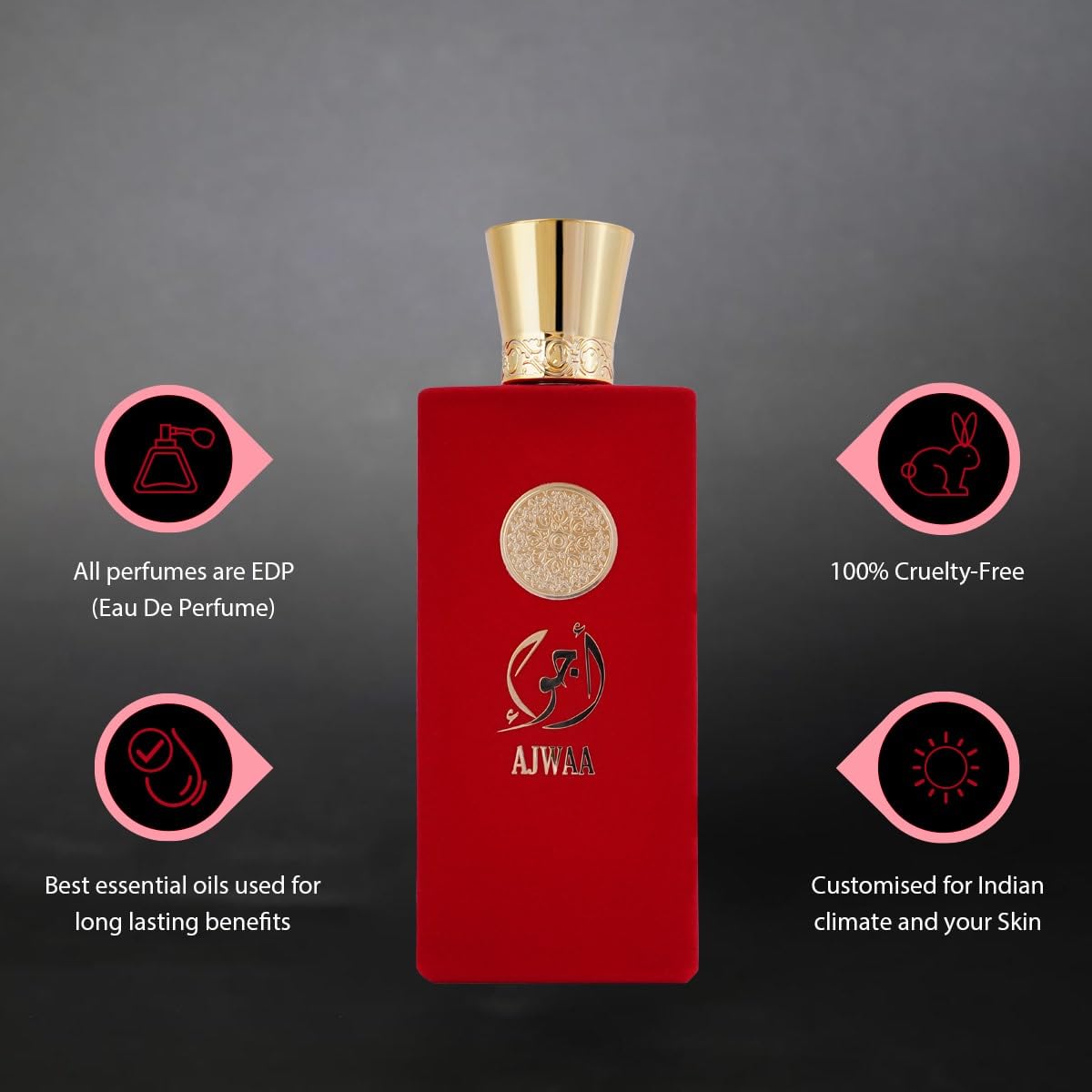 AJWAA bottle on a dresser—perfect for morning to night routine