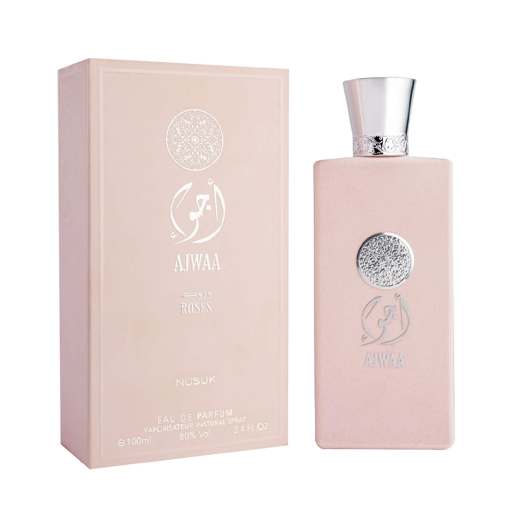 Ajwaa Roses bottle front showing elegant design, ideal gift option