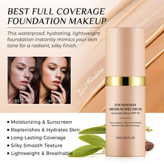 Akareni color-changing foundation application demonstrates instant shade match.