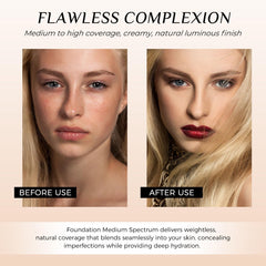 Akareni color-changing foundation packaging highlights portability for on-the-go touchups.