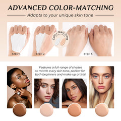 Akareni color-changing foundation waterproof test shows sweat resistance for long wear.