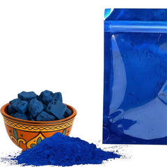 Aker Fassi blue-spirulina-powder for skin brightening and detoxifying facial and body care.