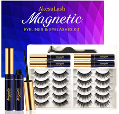AkesuLash magnetic eyelashes kit with 10 pairs for natural, long-lasting eyelash enhancement