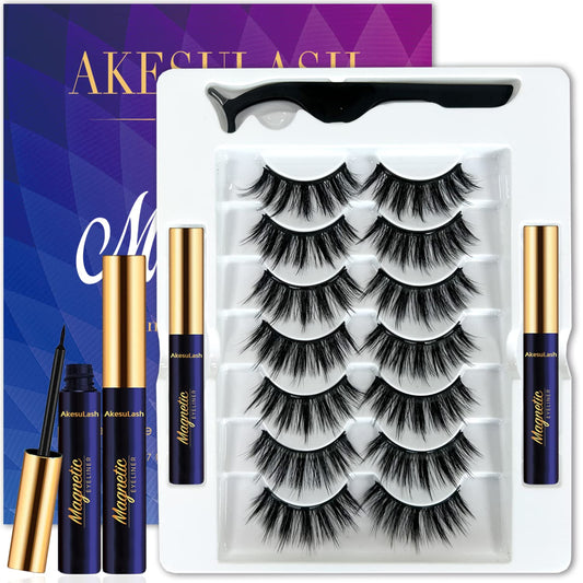 AkesuLash magnetic eyelashes in round style for natural daily wear and secure hold